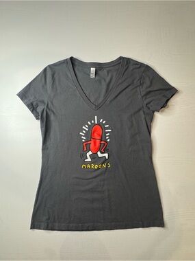 Los Angeles Apparel Maroon 5 Red Pill Blues Tour V-Neck Graphic Tee Size XL